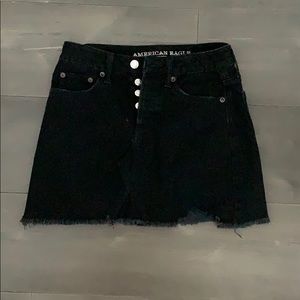 American Eagle Black Denim Mini Skirt